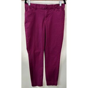 Gap Khaki Pants Burgundy Purple Womens Signature Skinny Ankle Size‎ 8